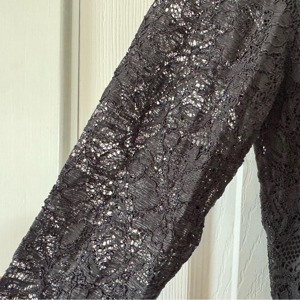 Banana Republic Black Lace Sheath Dress Size 0 Elegant Cocktail Party Classic - Picture 3 of 6